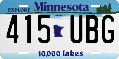MN license plate 415UBG