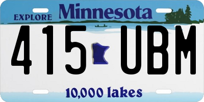 MN license plate 415UBM