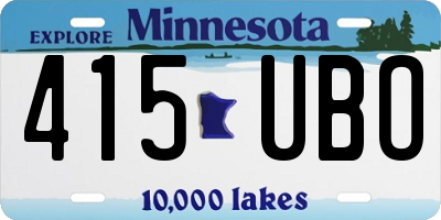 MN license plate 415UBO