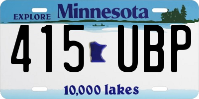 MN license plate 415UBP