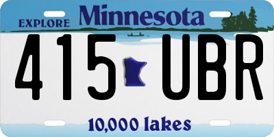 MN license plate 415UBR