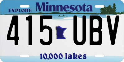 MN license plate 415UBV