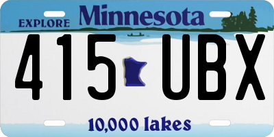 MN license plate 415UBX