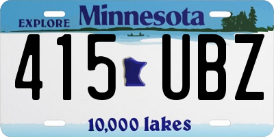 MN license plate 415UBZ