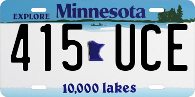 MN license plate 415UCE