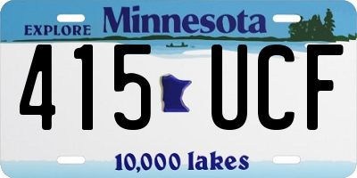 MN license plate 415UCF