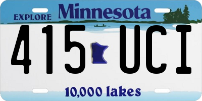 MN license plate 415UCI