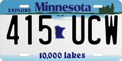 MN license plate 415UCW