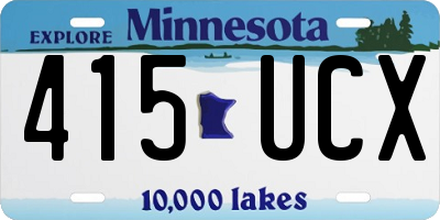 MN license plate 415UCX