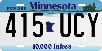 MN license plate 415UCY