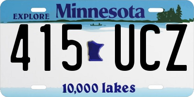 MN license plate 415UCZ
