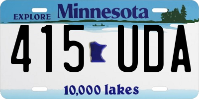 MN license plate 415UDA
