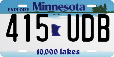 MN license plate 415UDB