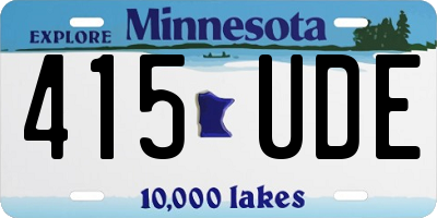 MN license plate 415UDE