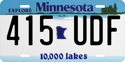 MN license plate 415UDF