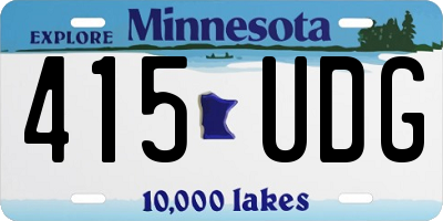 MN license plate 415UDG