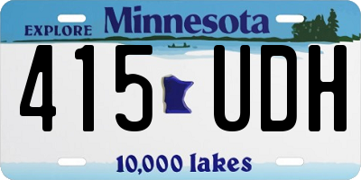MN license plate 415UDH