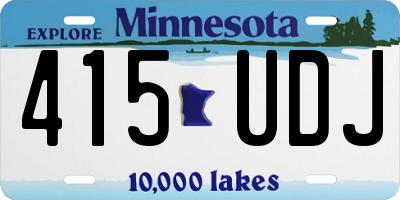 MN license plate 415UDJ