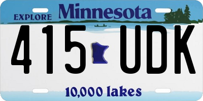 MN license plate 415UDK