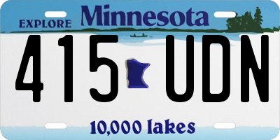 MN license plate 415UDN