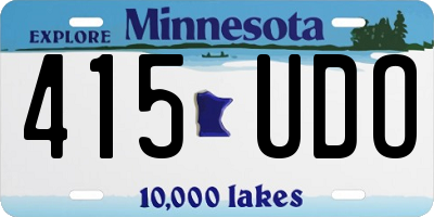 MN license plate 415UDO