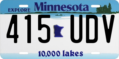 MN license plate 415UDV