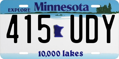 MN license plate 415UDY