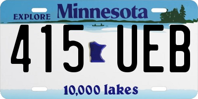 MN license plate 415UEB