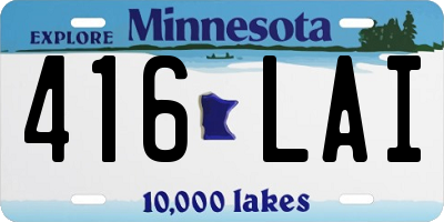 MN license plate 416LAI
