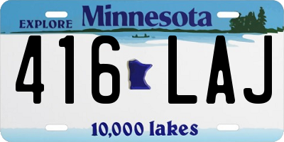 MN license plate 416LAJ