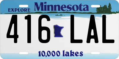 MN license plate 416LAL