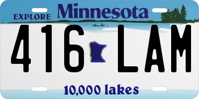 MN license plate 416LAM
