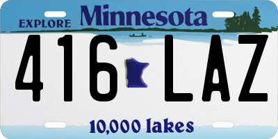 MN license plate 416LAZ