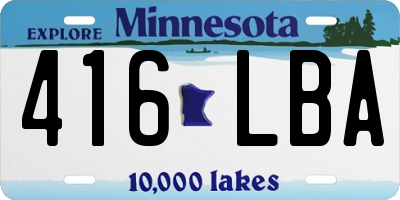 MN license plate 416LBA