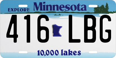 MN license plate 416LBG