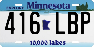 MN license plate 416LBP