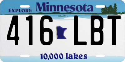 MN license plate 416LBT