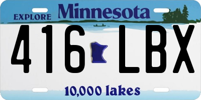 MN license plate 416LBX