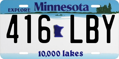 MN license plate 416LBY
