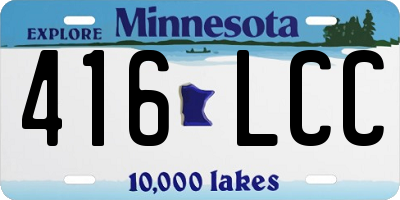 MN license plate 416LCC