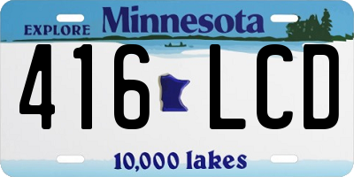 MN license plate 416LCD