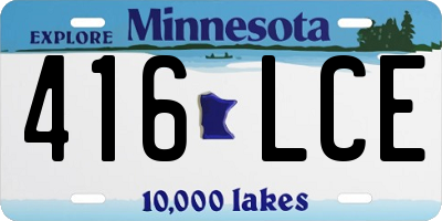 MN license plate 416LCE