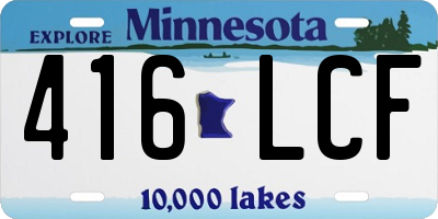 MN license plate 416LCF