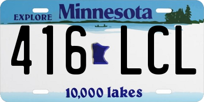 MN license plate 416LCL