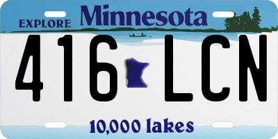 MN license plate 416LCN