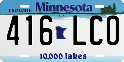 MN license plate 416LCO