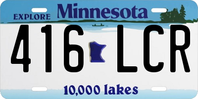 MN license plate 416LCR