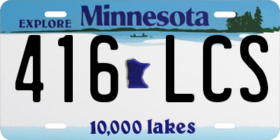 MN license plate 416LCS