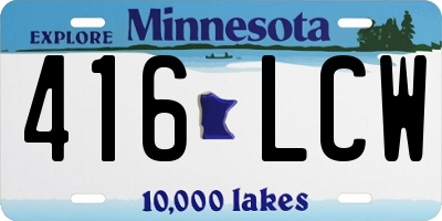 MN license plate 416LCW