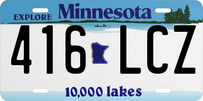 MN license plate 416LCZ